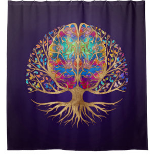 Brain Tree of life - Realm of colors Shower Curtain