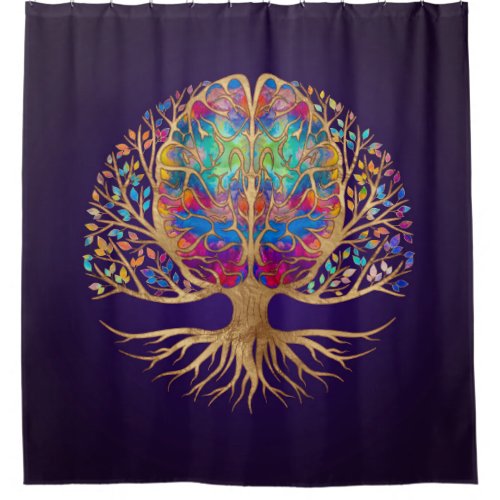 Brain Tree of life _ Realm of colors Shower Curtain