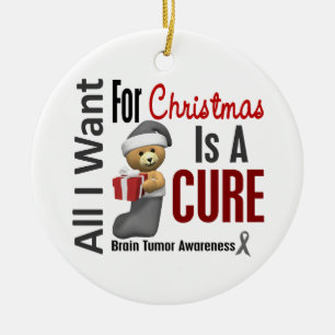 Brain Tumor All I Want For Christmas Ornaments