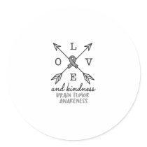 Brain Tumor Awareness, brain cancer Classic Round Sticker