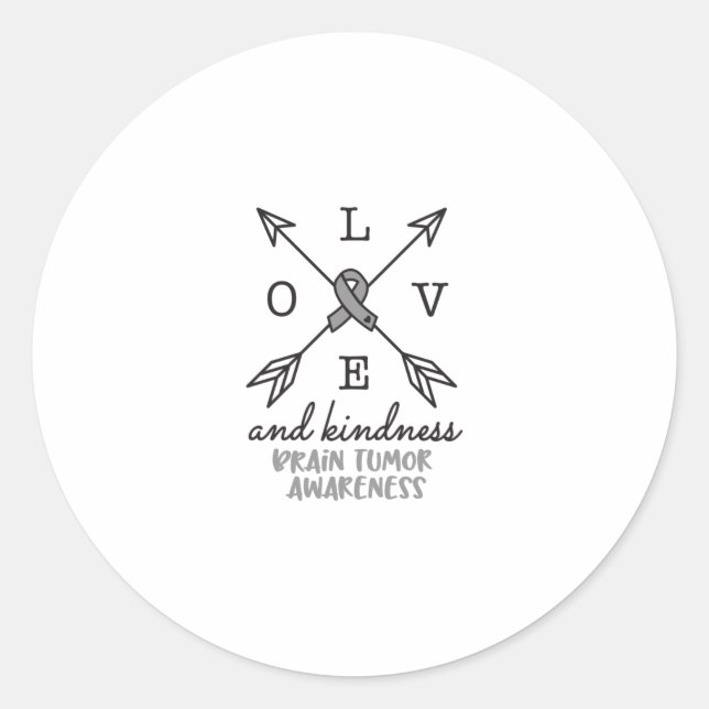 Brain Tumor Awareness, brain cancer Classic Round Sticker (Front)