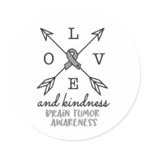 Brain Tumor Awareness, brain cancer Classic Round Sticker