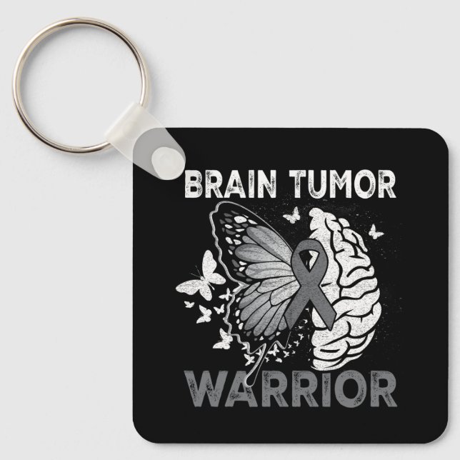 Brain Tumor Awareness Brain Surgery Been There Don Keychain (Front)