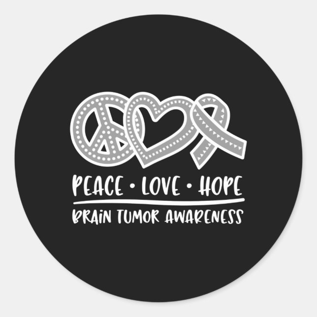 Brain Tumor Awareness, brain tumor Classic Round Sticker (Front)