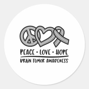 Brain Tumor Awareness, brain tumor Classic Round Sticker