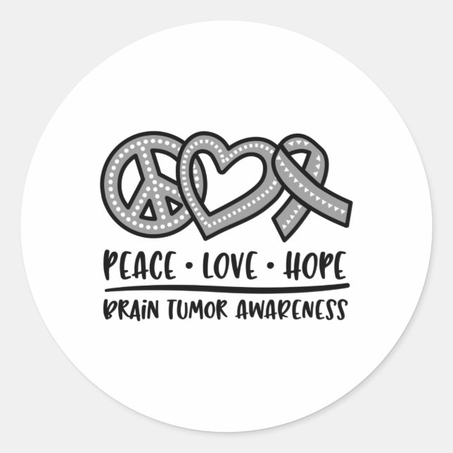 Brain Tumor Awareness, brain tumor Classic Round Sticker (Front)