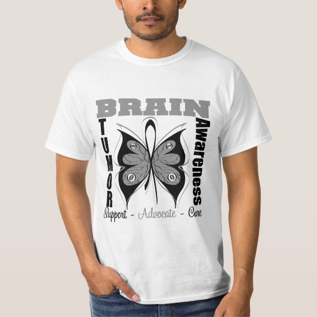 Brain Tumor Awareness Butterfly T-Shirt (Front)
