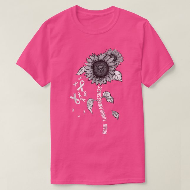 Brain Tumor Awareness Cancer  Brain Cancer Sunflow T-Shirt (Design Front)