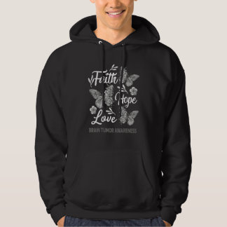 Brain Tumor Awareness Faith Hope Love Butterfly Hoodie