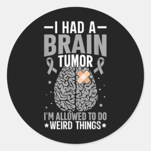 Brain Tumor Awareness Gray Ribbon Glioblastoma Awa Classic Round Sticker