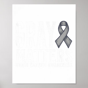 Brain Tumor Awareness Gray S Brain Cancer Awarenes Poster