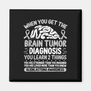 Brain Tumor Awareness Grey Ribbon Glioblastoma Dia Magnet