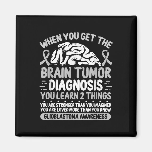 Brain Tumor Awareness Grey Ribbon Glioblastoma Dia Magnet (Front)