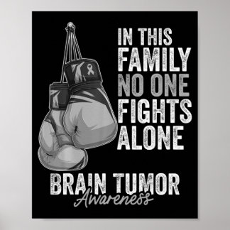 Brain Tumor Awareness Month Boxing Gloves Gray Can Poster