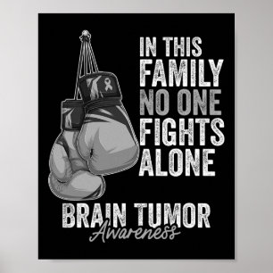 Brain Tumor Awareness Month Boxing Gloves Gray Can Poster