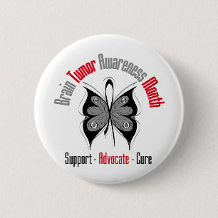 Brain Tumor Awareness Month Butterfly Button