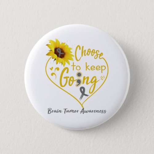 Brain Tumor Awareness Month Ribbon Gifts Button