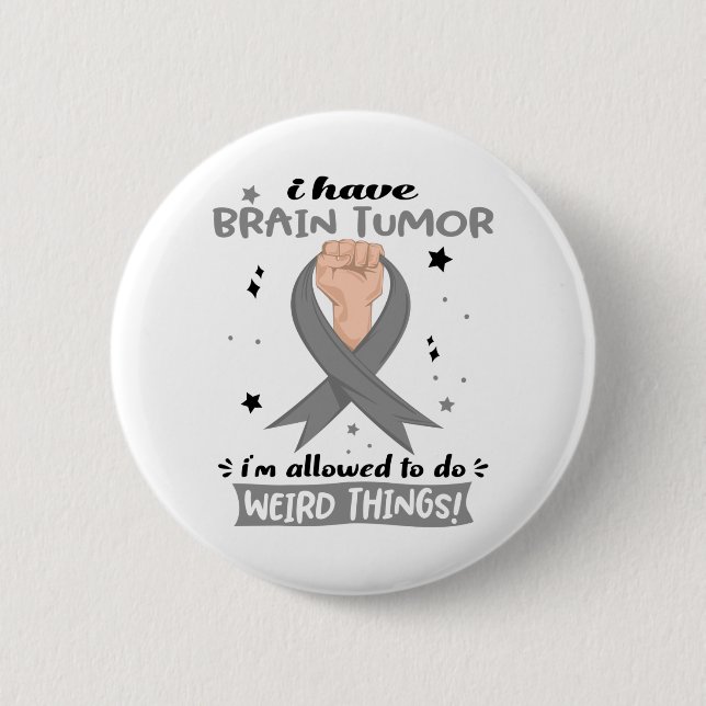 Brain Tumor Awareness Month Ribbon Gifts Button (Front)