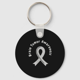 Brain tumor awareness ribbon in may wear gray keychain