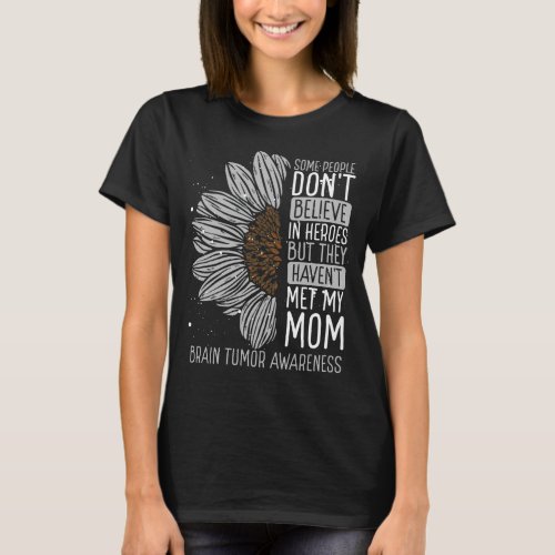 Brain Tumor Awareness Ribbon Mom Warrior T_Shirt