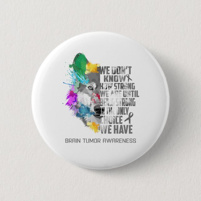 Brain Tumor Awareness Ribbon Support Gifts Button (Front)