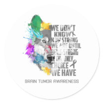 Brain Tumor Awareness Ribbon Support Gifts Classic Round Sticker