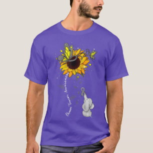 Brain Tumor Awareness Sunflower Elephant Men Women T-Shirt