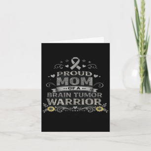 Brain tumor awareness warrior mom gray ribbon card