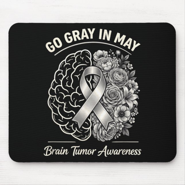Brain tumor awareness wear gray in may strong mouse pad (Front)