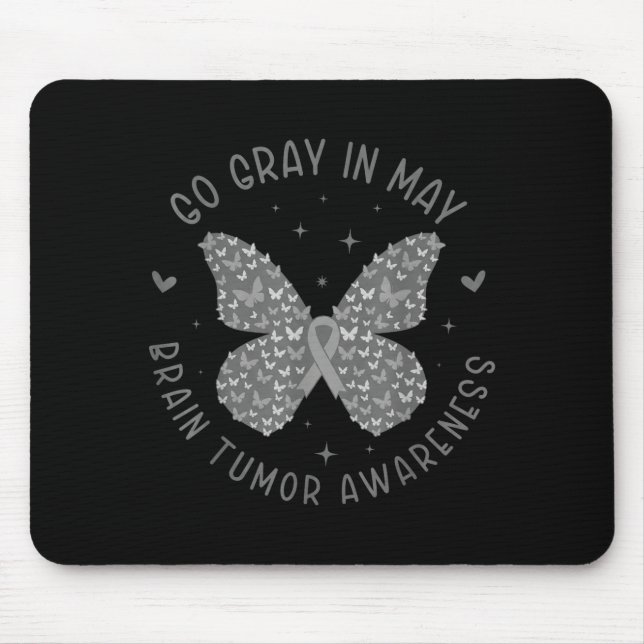 Brain tumor awareness wear gray in may strong mouse pad (Front)