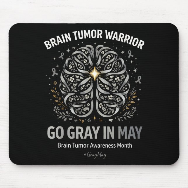 Brain tumor awareness wear gray in may strong mouse pad (Front)