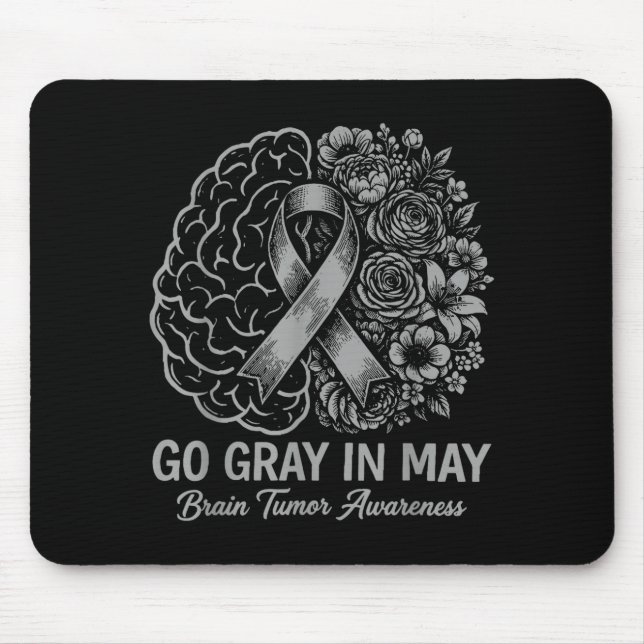 Brain tumor awareness wear gray in may strong mouse pad (Front)