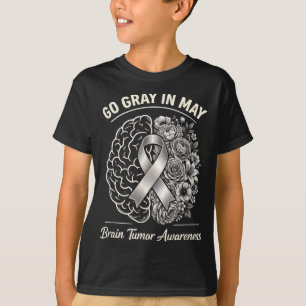 Brain tumor awareness wear gray in may strong T-Shirt