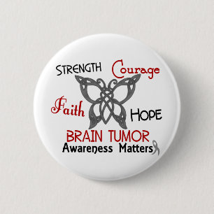 Brain Tumor Celtic Butterfly 3 Pinback Button