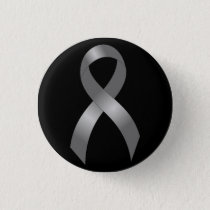 Brain Tumor | Diabetes | Grey Ribbon Pinback Button