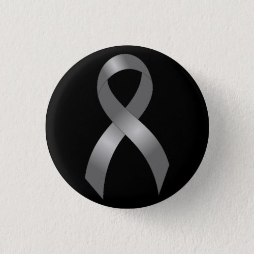 Brain Tumor  Diabetes  Grey Ribbon Pinback Button