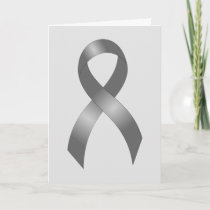 Brain Tumor | Diabetes | Grey Ribbon Thank You Card