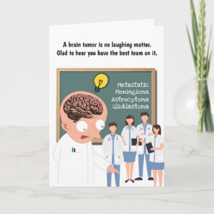 Brain tumor doctors brainstorming ideas in class card
