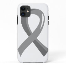 Brain Tumor Grey Ribbon 3 iPhone 11 Case