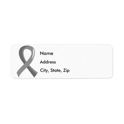 Brain Tumor Grey Ribbon 3 Label