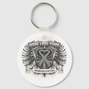 Brain Tumor Hope Love Cure Keychain