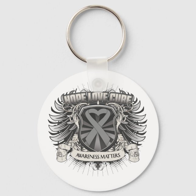 Brain Tumor Hope Love Cure Keychain (Front)