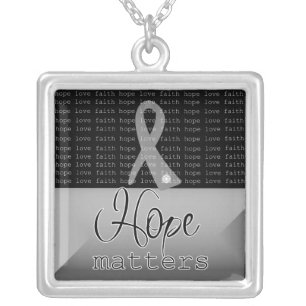 Brain Tumor Hope Matters Silver Plated Necklace