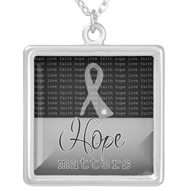 Brain Tumor Hope Matters Silver Plated Necklace (Front)