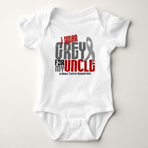 Brain Tumor I Wear Grey For My Uncle 62 Baby Bodysuit