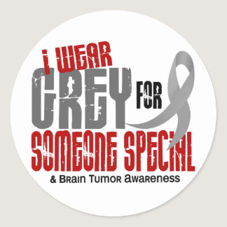 Brain Tumor I Wear Grey For Someone Special 6.2 Classic Round Sticker