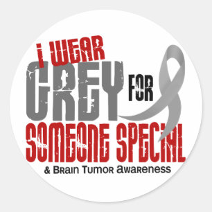 Brain Tumor I Wear Grey For Someone Special 6.2 Classic Round Sticker