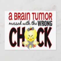 Brain Tumor Messed With The Wrong Chick Postcard