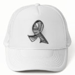 Brain Tumor Slogan Watermark Ribbon Trucker Hat