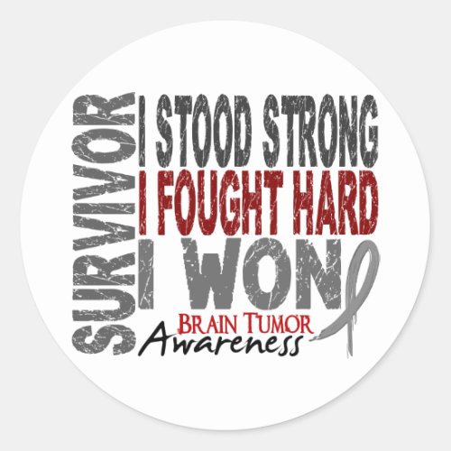 Brain Tumor Survivor 4 Classic Round Sticker